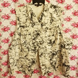 BACCINNI MARBLE BLACK AND CREAM JEAN VEST